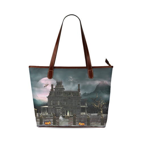 A creepy darkness halloween haunted house Shoulder Tote Bag (Model 1646)