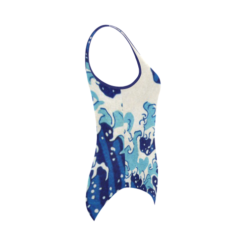 Great Wave Off Kanagawa Nature Art Vest One Piece Swimsuit (Model S04)