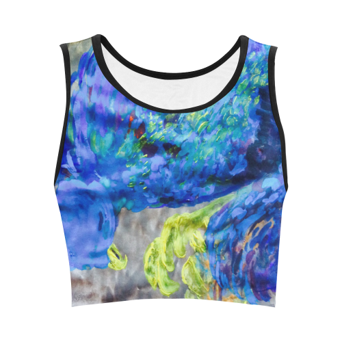 Blue phoenix sleeping Women's Crop Top (Model T42)