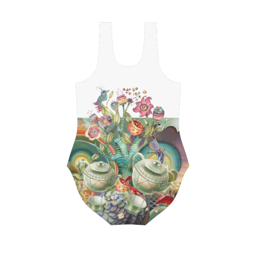 Mad Hatters Alice In Wonderland Vest One Piece Swimsuit Model S04