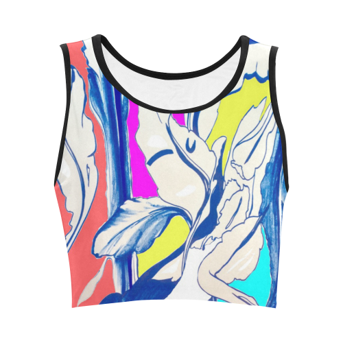 Blue Succulent Colorful Women's Crop Top (Model T42)