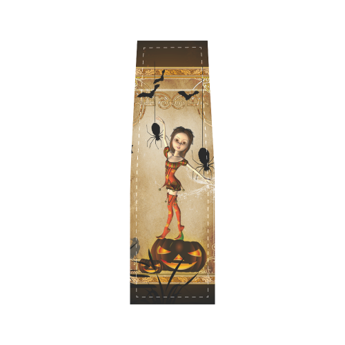 Halloween, cute girl with spiders and pumpkin Saddle Bag/Large (Model 1649)