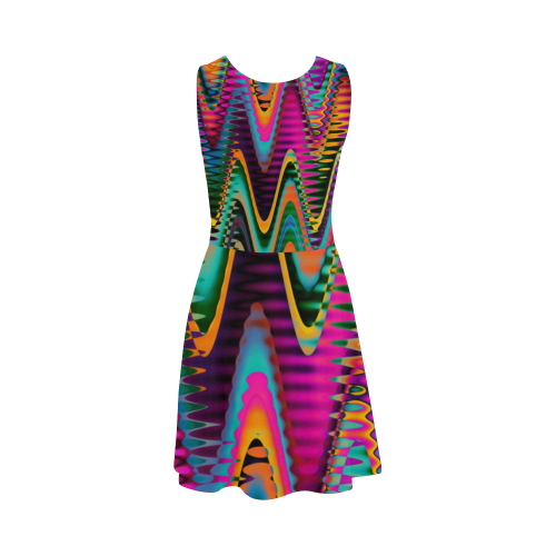 WAVES DISTORTION chevrons multicolored Atalanta Sundress (Model D04)