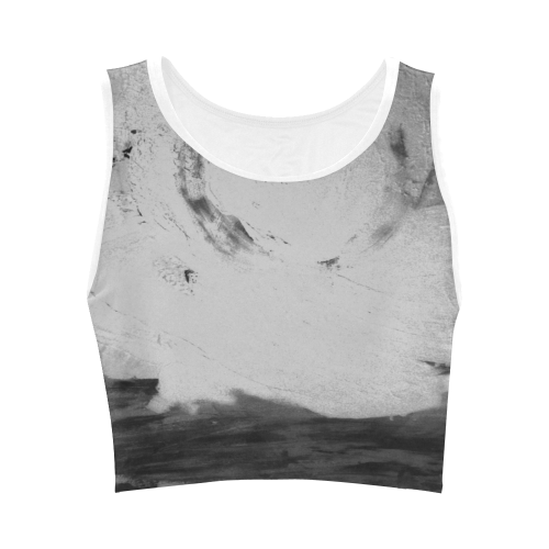 Abstract in Nature Grey Women's Crop Top (Model T42)