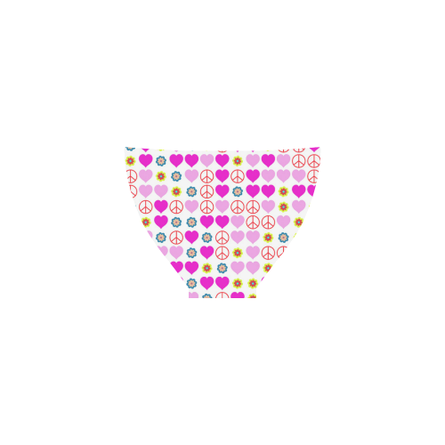 peace and love, pink Custom Bikini Swimsuit