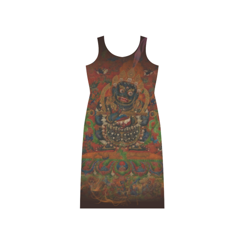 Tibetan Buddhism Mahakala Phaedra Sleeveless Open Fork Long Dress (Model D08)