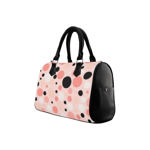 Vintage Pink Polka Dot Boston Handbag (Model 1621)