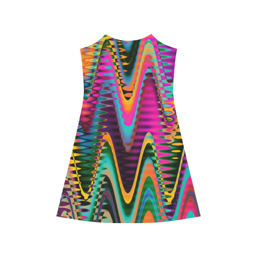 WAVES DISTORTION chevrons multicolored Alcestis Slip Dress (Model D05)