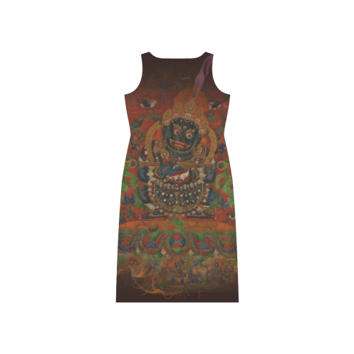 Tibetan Buddhism Mahakala Phaedra Sleeveless Open Fork Long Dress (Model D08)