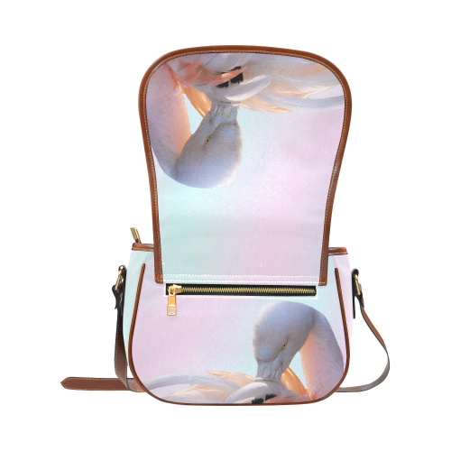 Flamingo Pink Mint Saddle Bag/Large (Model 1649)