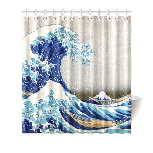 Great Wave Off Kanagawa Hokusai Shower Curtain 66"x72"