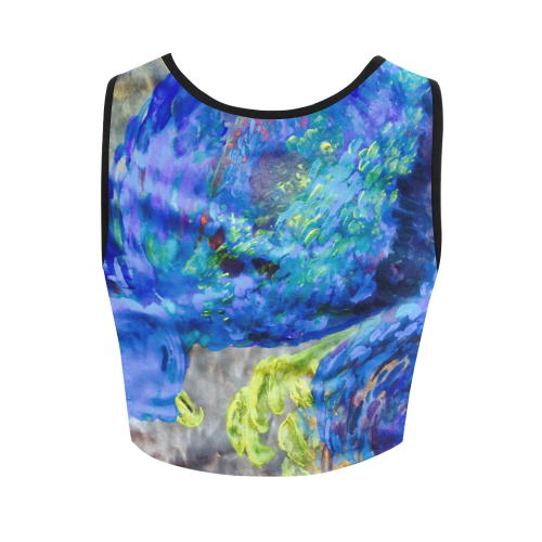 Blue phoenix sleeping Women's Crop Top (Model T42)