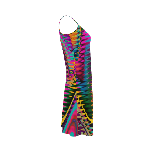 WAVES DISTORTION chevrons multicolored Alcestis Slip Dress (Model D05)