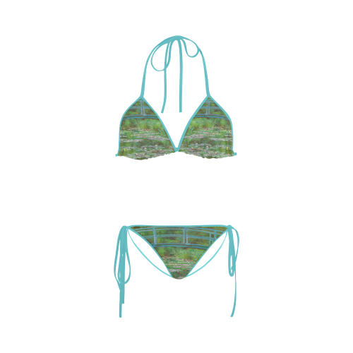 Monet Japanese Bridge Water Lily Pond Custom Bikini Swimsuit