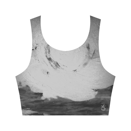 Abstract in Nature Grey Women's Crop Top (Model T42)