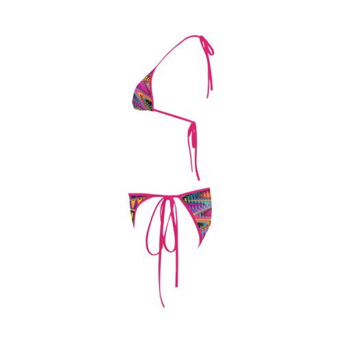 WAVES DISTORTION chevrons multicolored Custom Bikini Swimsuit