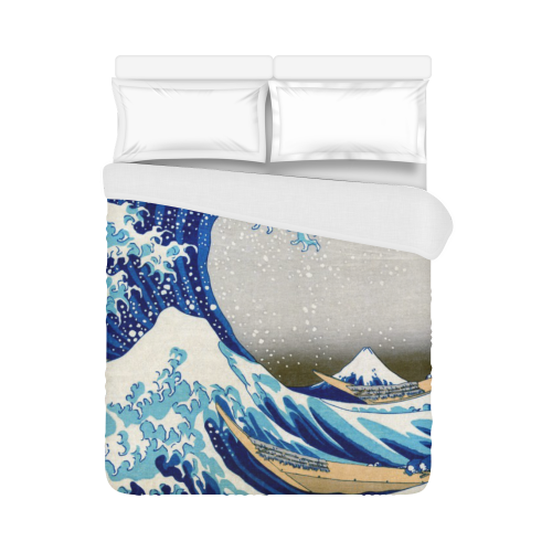 Great Wave Off Kanagawa Hokusai Duvet Cover 86"x70" ( All-over-print)