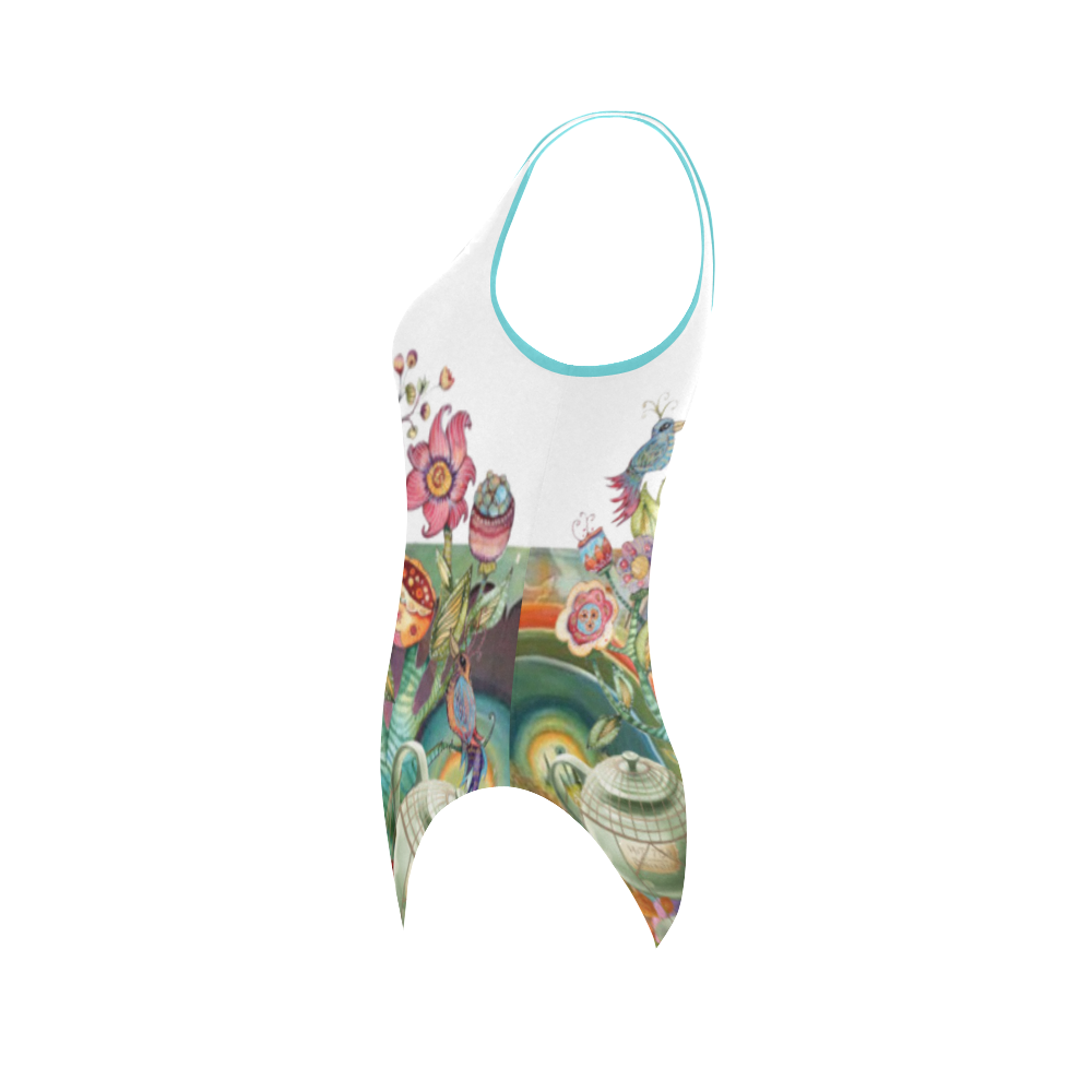 Mad Hatters Alice In Wonderland Vest One Piece Swimsuit Model S04