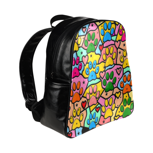 Popart Paws by Nico Bielow Multi-Pockets Backpack (Model 1636)