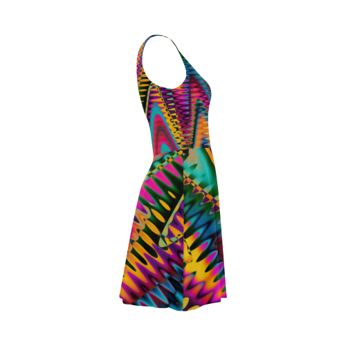 WAVES DISTORTION chevrons multicolored Atalanta Sundress (Model D04)