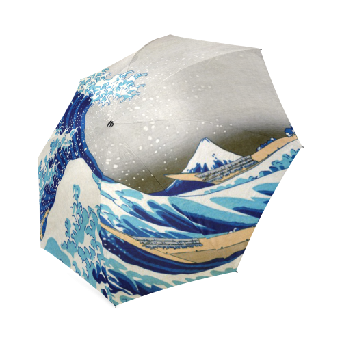 Great Wave Off Kanagawa Hokusai Foldable Umbrella (Model U01)