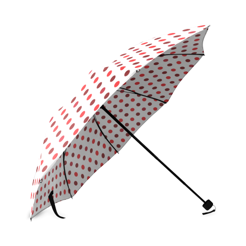 White With Red Dots Pattern Foldable Umbrella (Model U01)