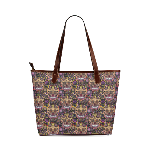 candy sugar skull Shoulder Tote Bag (Model 1646)