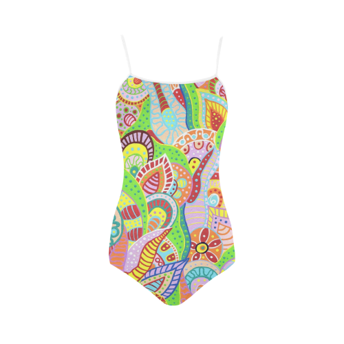 Flower Garden 4 Strap Swimsuit ( Model S05)