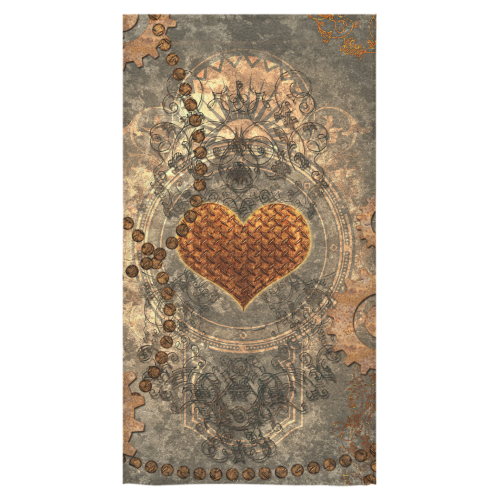 Steampuink, rusty heart with clocks and gears Bath Towel 30"x56"