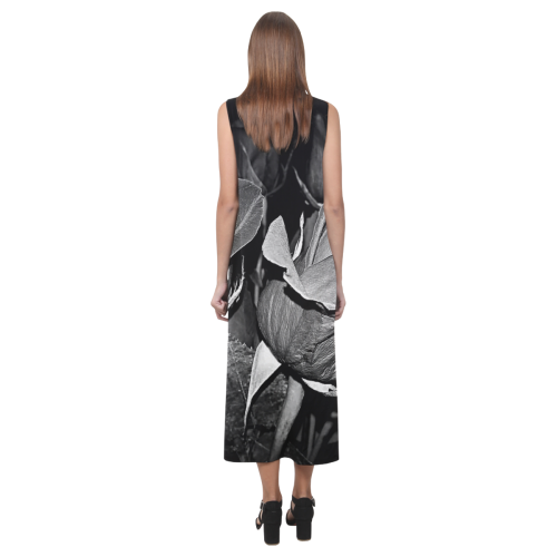 B&W Roses Phaedra Sleeveless Open Fork Long Dress (Model D08)