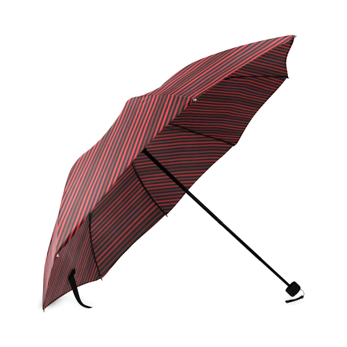 Black With Red Stripes Pattern Foldable Umbrella (Model U01)