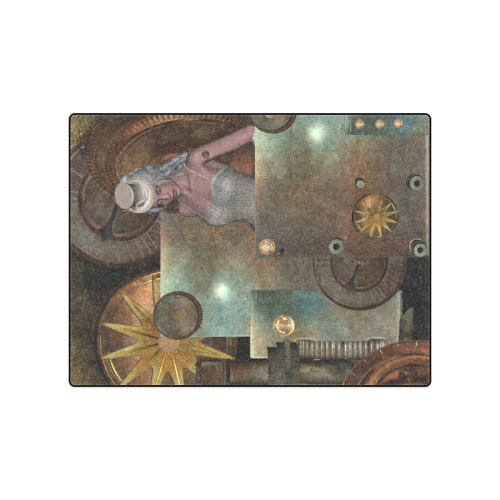 Steampunk, rusty metal and clocks and gears Blanket 50"x60"