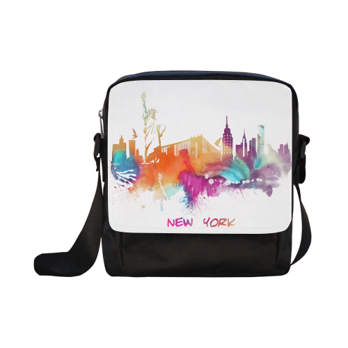 New York City skyline 8 Crossbody Nylon Bags (Model 1633)