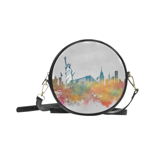 New York City skyline 3 Round Sling Bag (Model 1647)