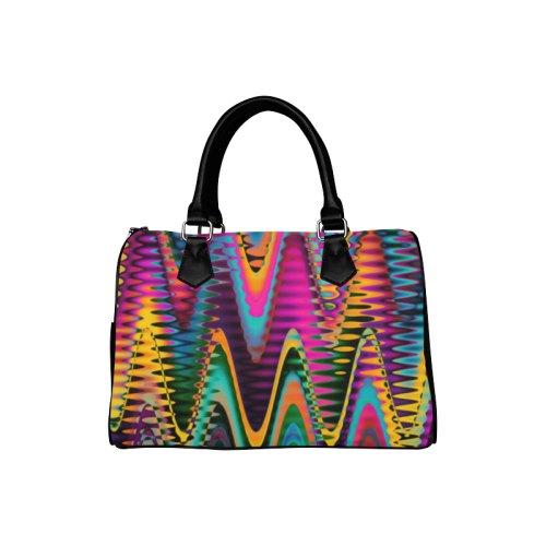 WAVES DISTORTION chevrons multicolored Boston Handbag (Model 1621)