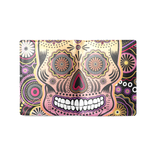 candy sugar skull Men's Leather Wallet (Model 1612)