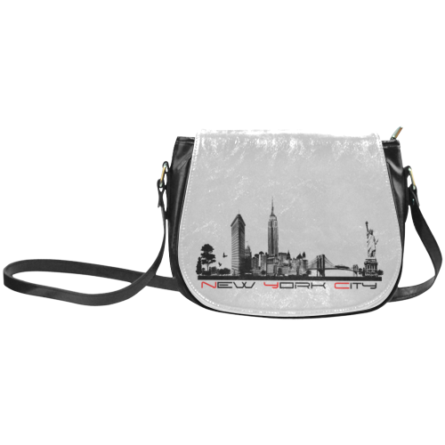 New York City skyline 6 Classic Saddle Bag/Large (Model 1648)
