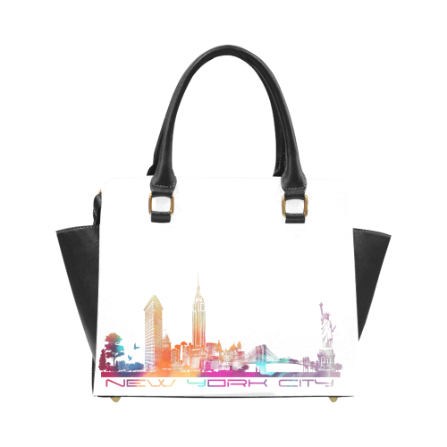 New York City skyline 5 Rivet Shoulder Handbag (Model 1645)