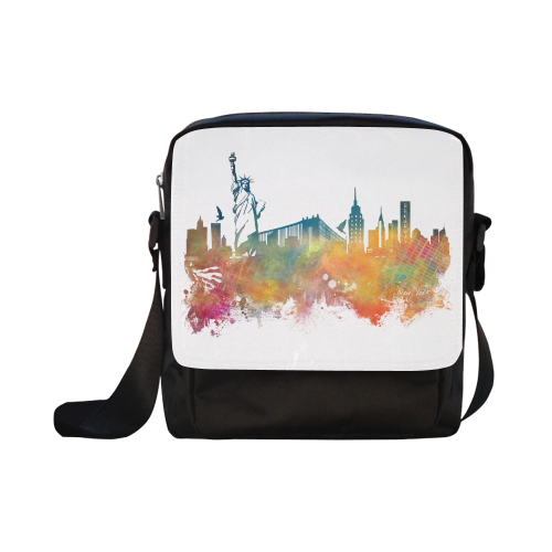 New York City skyline 3 Crossbody Nylon Bags (Model 1633)