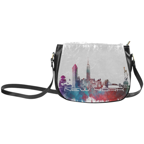 New York City skyline 2 Classic Saddle Bag/Large (Model 1648)