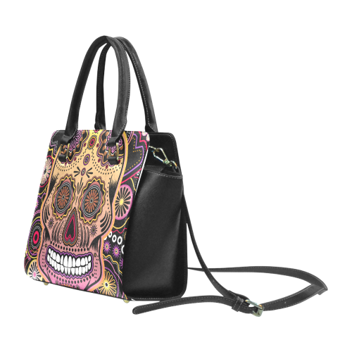 candy sugar skull Rivet Shoulder Handbag (Model 1645)