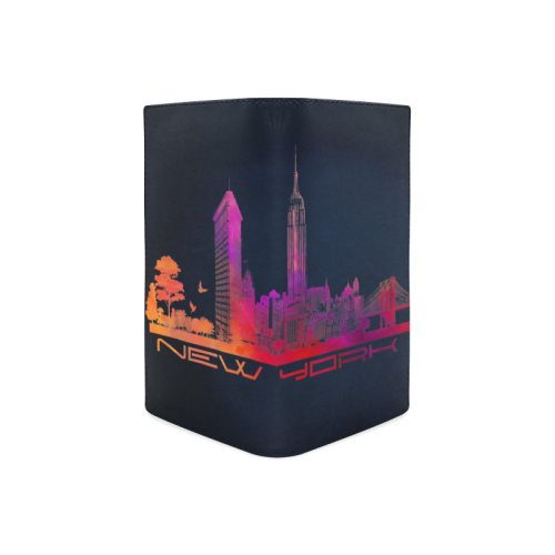 New York City skyline 4 Women's Leather Wallet (Model 1611)