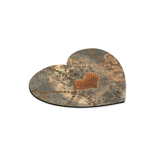 Steampuink, rusty heart with clocks and gears Heart-shaped Mousepad