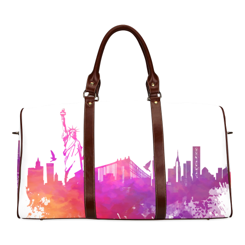 New York City skyline 7 Waterproof Travel Bag/Small (Model 1639)