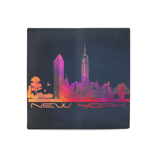 New York City skyline 4 Women's Leather Wallet (Model 1611)