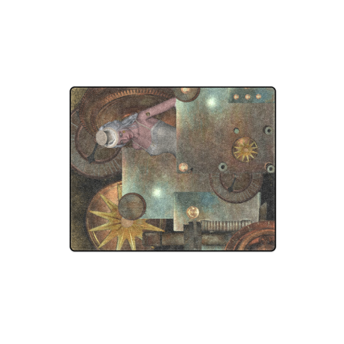 Steampunk, rusty metal and clocks and gears Blanket 40"x50"