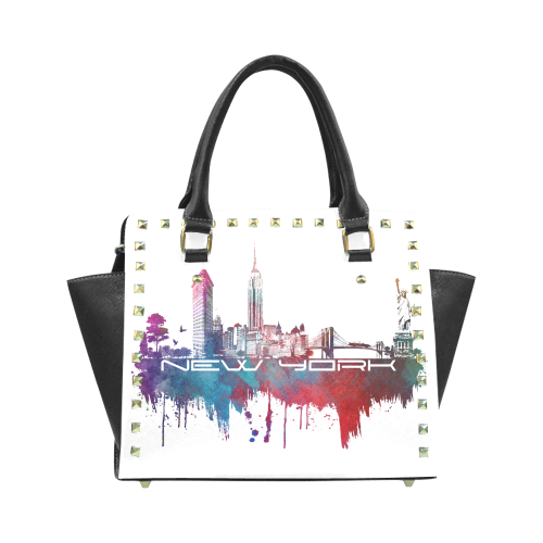 New York City skyline 2 Rivet Shoulder Handbag (Model 1645)