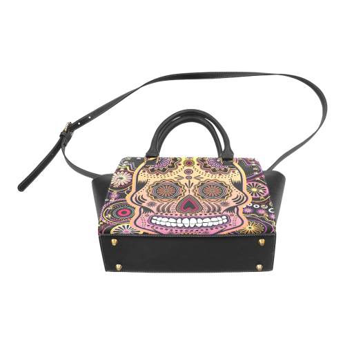 candy sugar skull Rivet Shoulder Handbag (Model 1645)