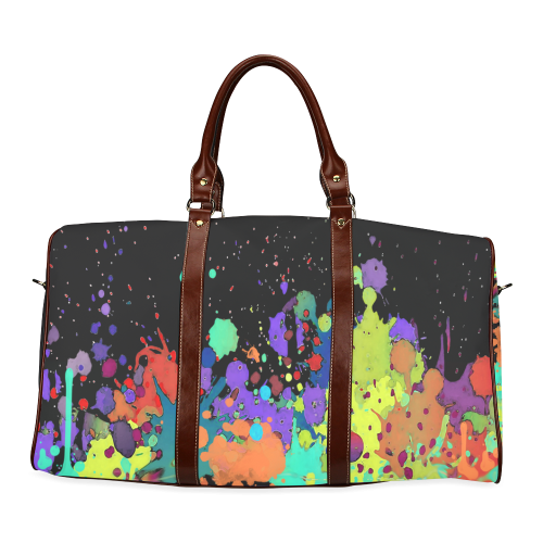 CRAZY multicolored SPLASHES / SPLATTER / SPRINKLE Waterproof Travel Bag/Small (Model 1639)