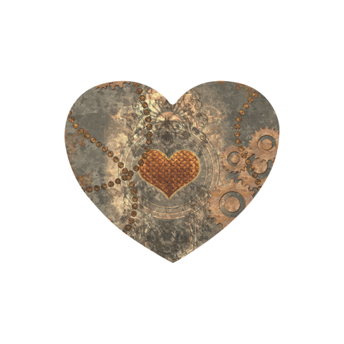 Steampuink, rusty heart with clocks and gears Heart-shaped Mousepad